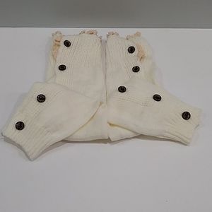 Button down lace edged boot cuffs